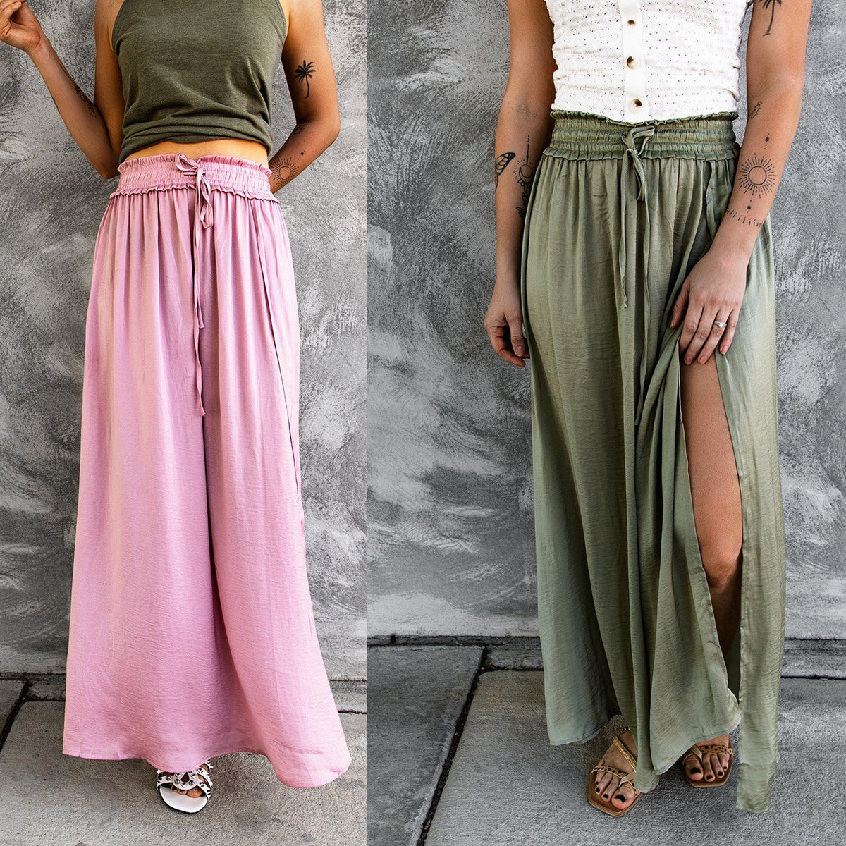 Slit Wide Loose Half-length Skirt