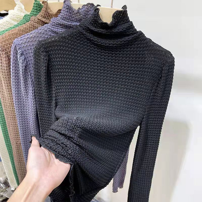 Solid Color Long Sleeve Casual Ladies Top