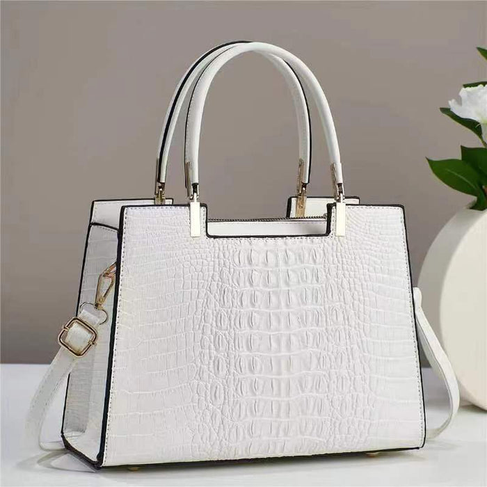 Women's Fashion Casual Crocodile Pattern Large Capacity Handbag