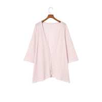 Summer Solid Color Knitted Wool Long-sleeved Shirt Thin Casual Loose Cardigan For Women