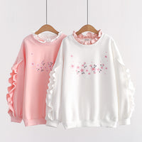 Printed Long Sleeve Non-hoodie Pullover Top