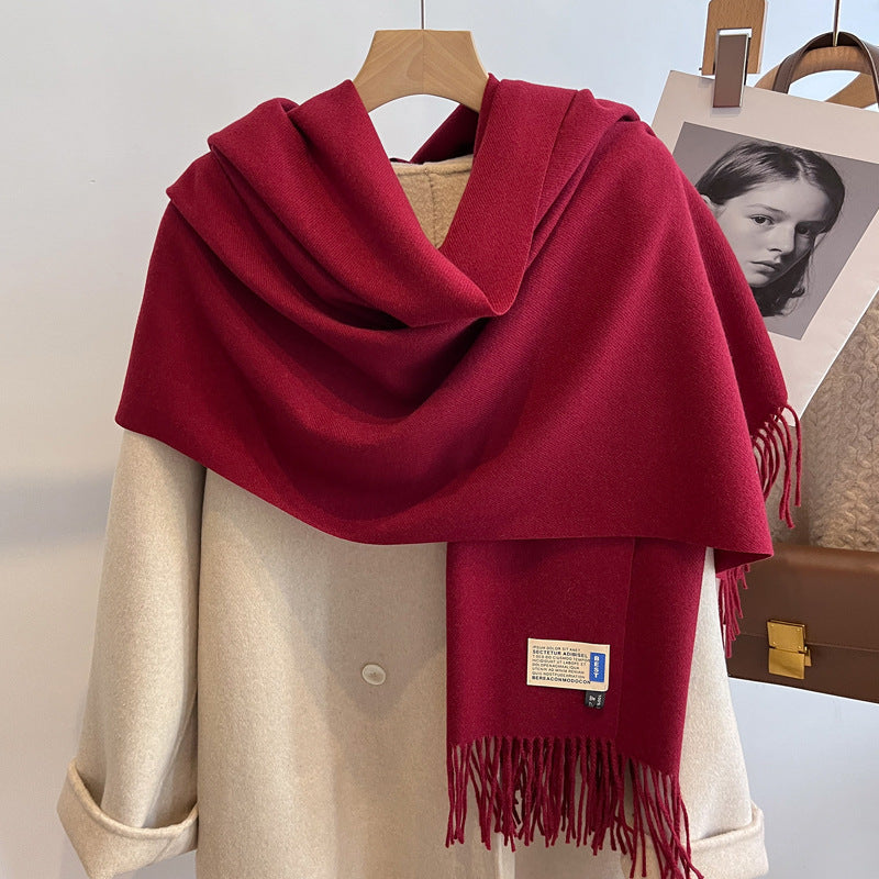 High-end Versatile Shawl Warm Thickened Scarf Dual-purpose