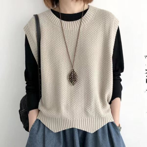 Autumn And Winter Sweater Vest Knitted Waistcoat Outer Wear Vest Coat