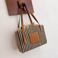 Fake Stripe Tote Shoulder Bag