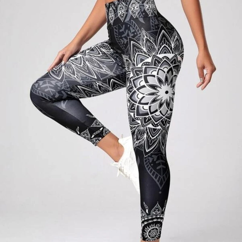 Ink Printing Yoga Trousers Fashion Slim Women's Skinny Pants