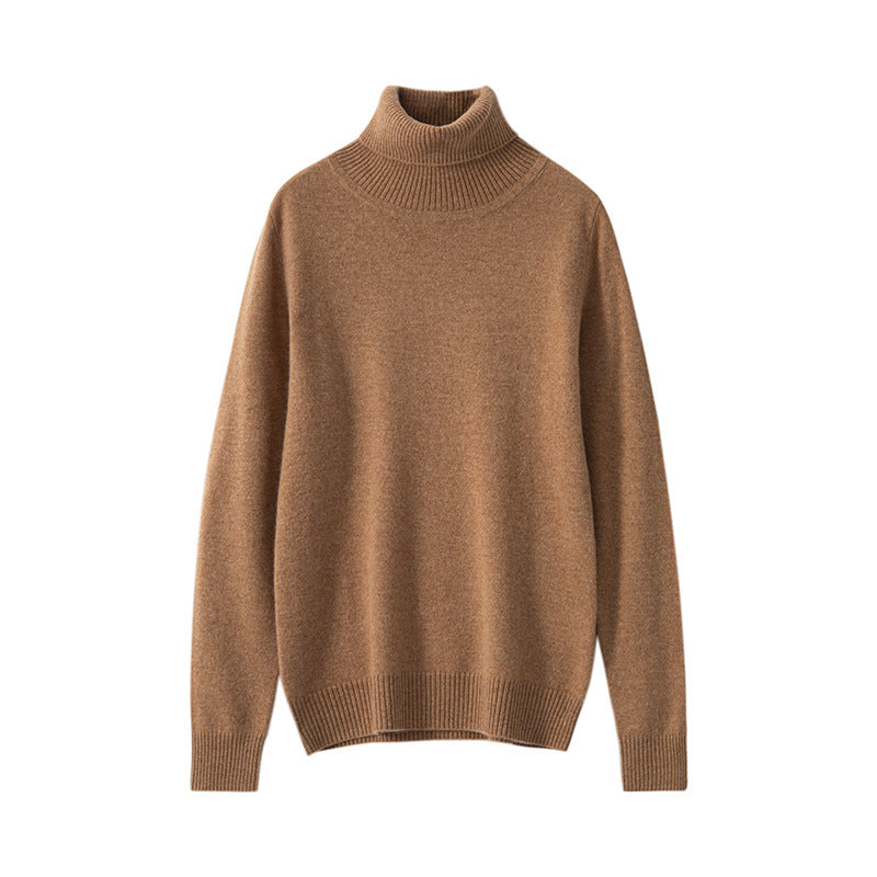 Pure Cashmere Sweater Women High Neck Knitted Bottoming Shirt