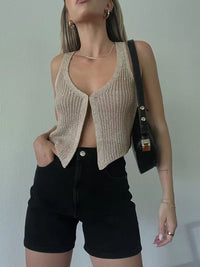 Women's Woolen Knitted Cardigan Vest