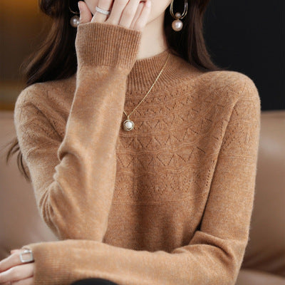 Half High Collar Thin Sweater Seamless Wool