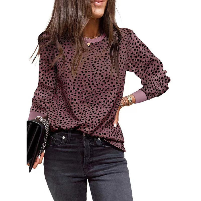 Women's Spot Printed Long-sleeved Top