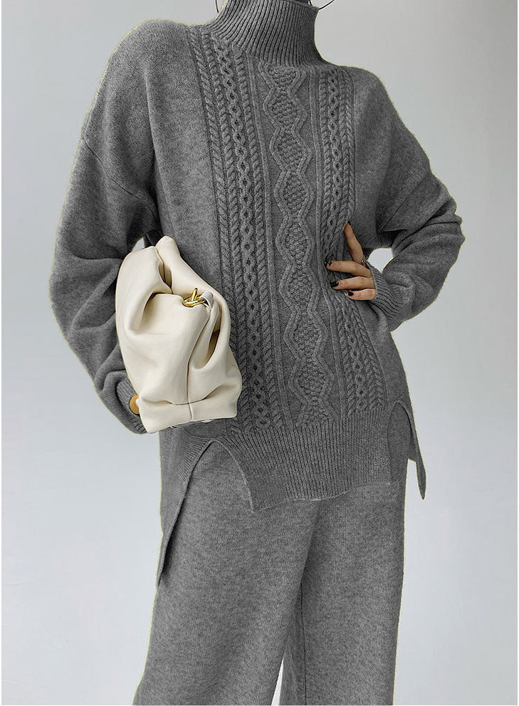 Idle Style Fashionable Set That Makes You Look Younger Women's Turtleneck Knitting Sweater