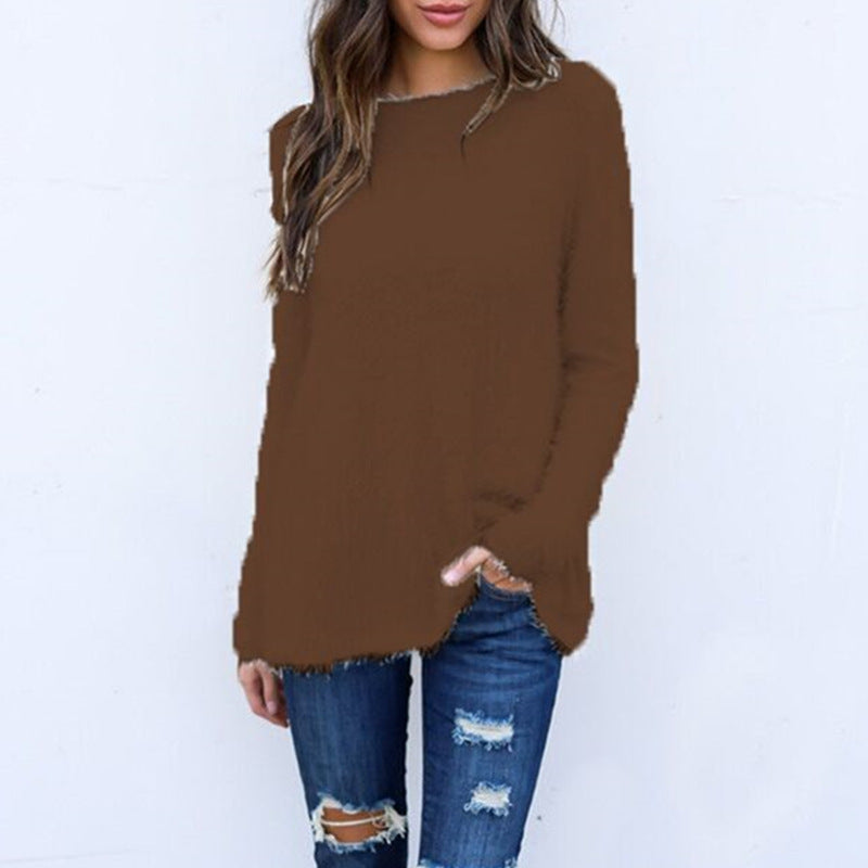 Women's Fashion Solid Color Long Sleeve Loose