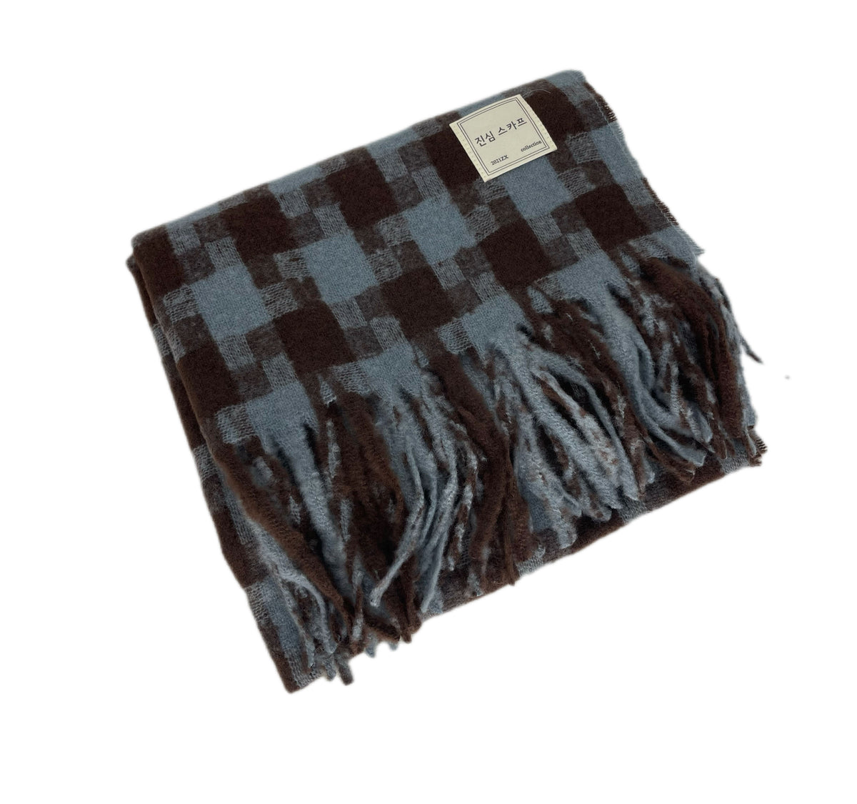 Women's Korean Style Thickened Houndstooth Plaid Scarf