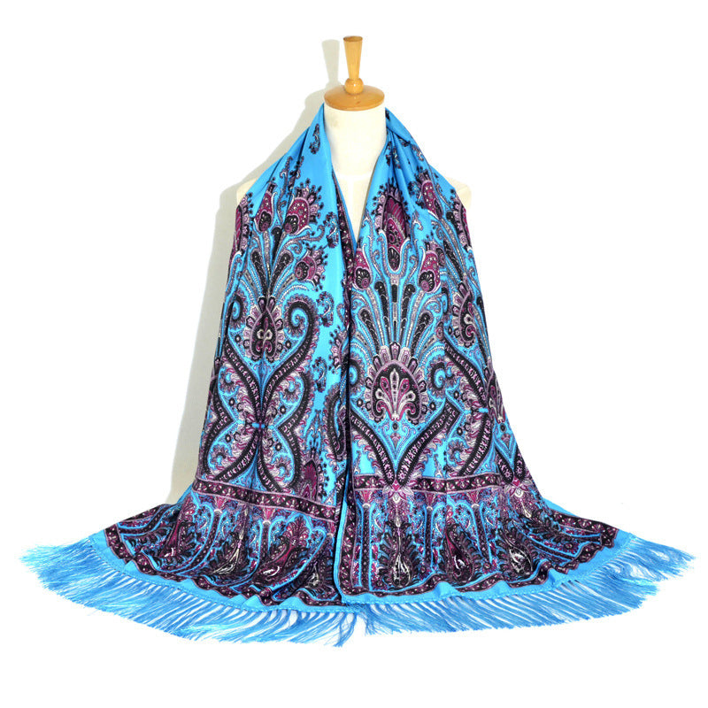 Printed Tassel Long Scarf Travel Ethnic Style Shawl