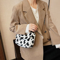 One-shoulder Messenger Leopard-print Cow-print Plush Creative Chain Bag