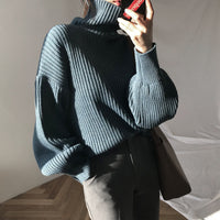 High Neck Sweater Coat Is Fashionable Loose And Versatile