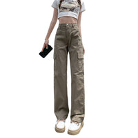 Straight Cargo Pants Women's High Waist Loose