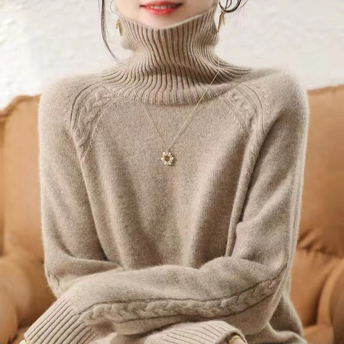 Women's Turtleneck Knitting Sweater Loose Western Style