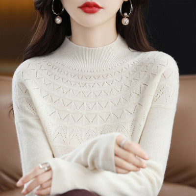 Half High Collar Thin Sweater Seamless Wool