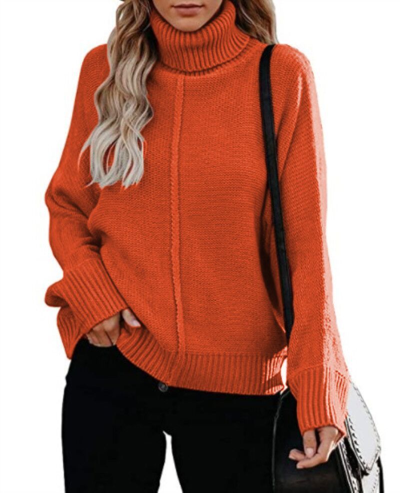 High Neck Loose OL Commuter Knit Large Size Fashion Sweater