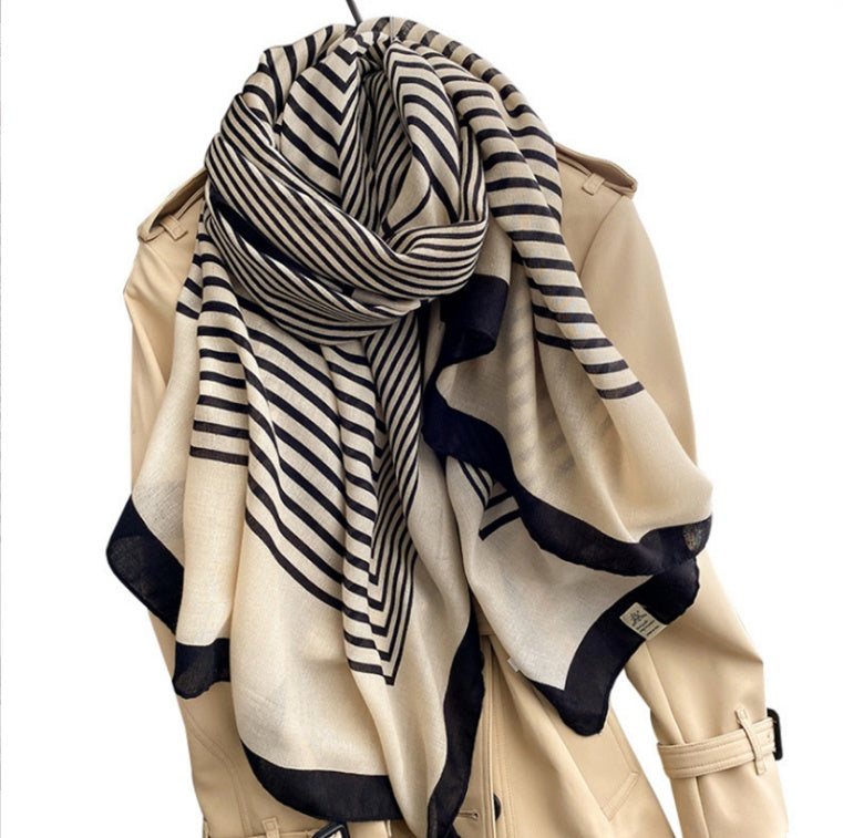 All-match Warmth And Sunscreen Decorative Silk Scarf