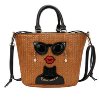 Fashion Cartoon Straw Shoulder Messenger Bag