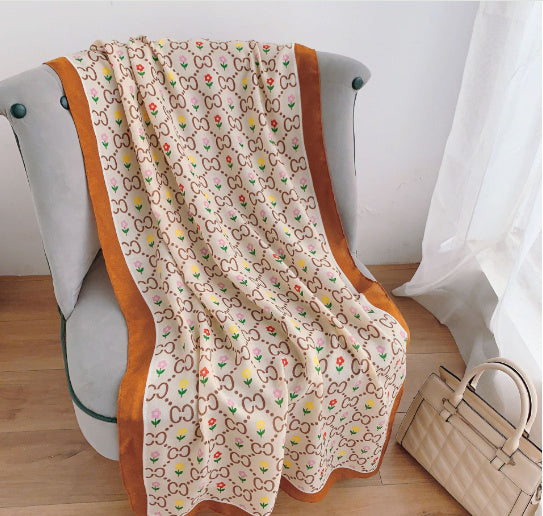 Printed Cotton And Linen Scarf Warm Outer Shawl