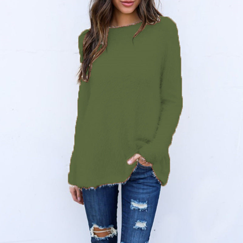 Women's Fashion Solid Color Long Sleeve Loose