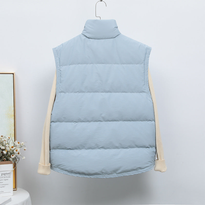 Korea Dongdaemun Loose Casual Stand Collar Vest Jacket