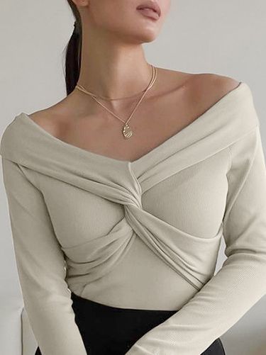 Women's Fashion Temperament Slim Fit Off-the-shoulder Sweater