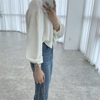 Youthful-looking Loose Outer Wear Idle Style Knitted Cardigan