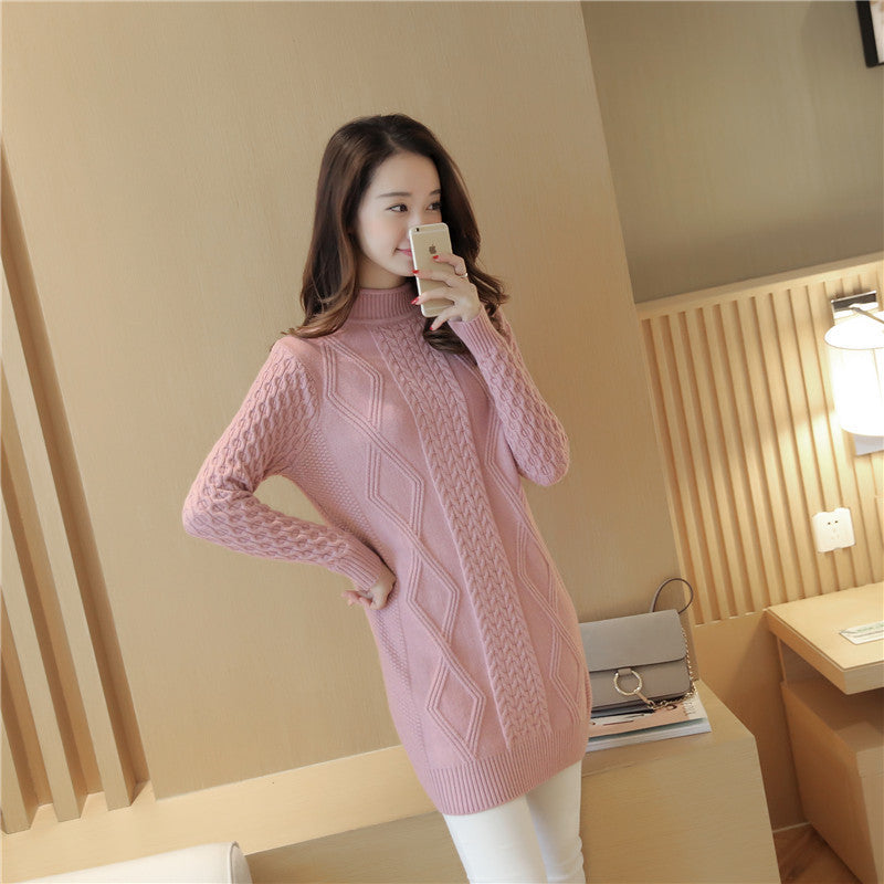 Knitted Sweater Pullover Bottoming Sweater Twist Korean Style Women's Clothing