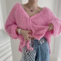 Women's Knitting Cardigan Is Loose And Lazy