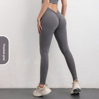 Fashion V-shaped Yoga Pants Ins High Waist Trousers Hip Lifting Sports Fitness Pants Womens Clothing