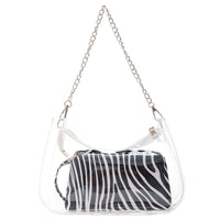 Shoulder Chain Cow Striped Crossbody Jelly Bag