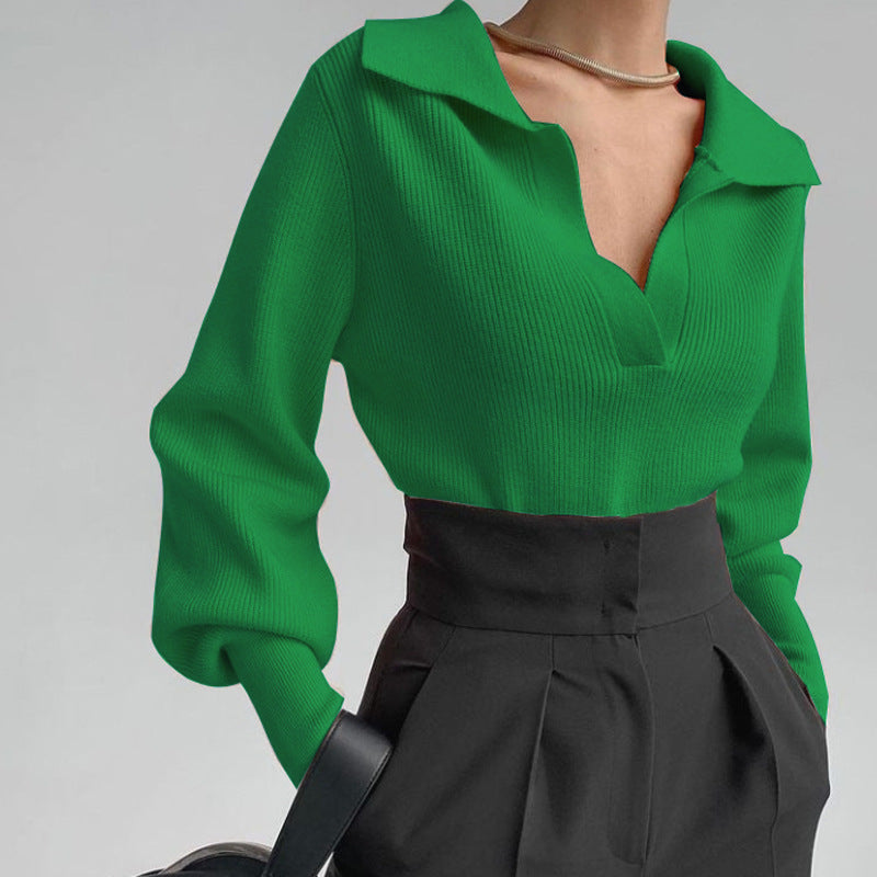 Paul Lapel Elegant Top Sweater