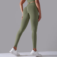 Women's Seamless Knitted Solid Color High Waist Tight Pants