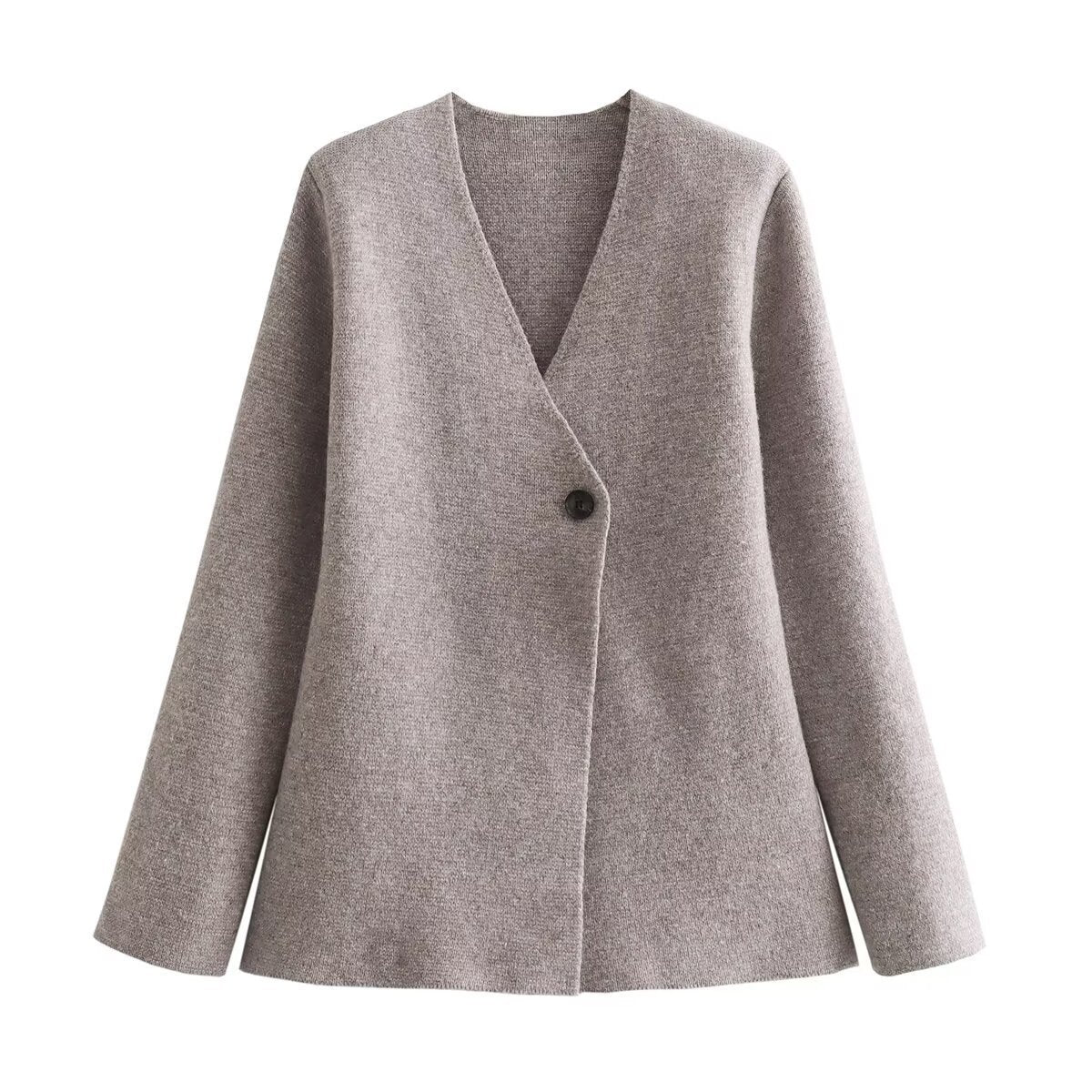 Loose All-match V-neck Knitted Women's Coat