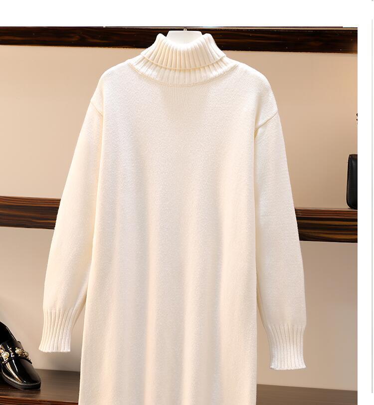 Straight Loose Overknee High Collar Sweater Dress