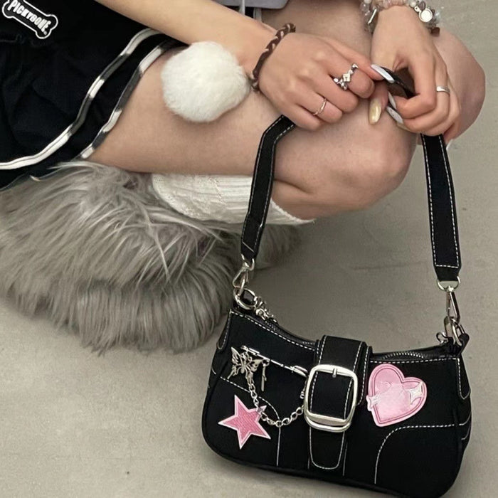 Female Niche High-end Heart Butterfly Y2k Spicy Girl Shoulder Bag