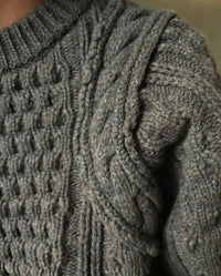 Loose Lazy Round Neck Thickened Thermal Head Cover Cable-knit Sweater