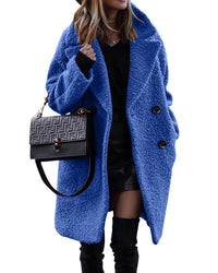 Fashion Temperament Commute Velvet Long Coat