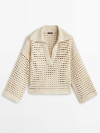 Women's Summer Pastoral Style Knitted Coat Hollow Out Sweater