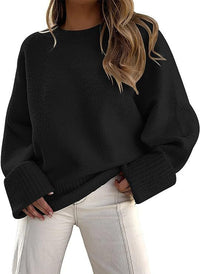 Women's Fashion Casual Round Neck Long Sleeve Plush Sweater Top