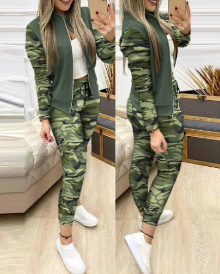 European And American Grey Stitching Plaid Casual Suit