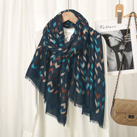 Diamond Patterns Printed Cotton And Linen Scarf Color Matching Scarf