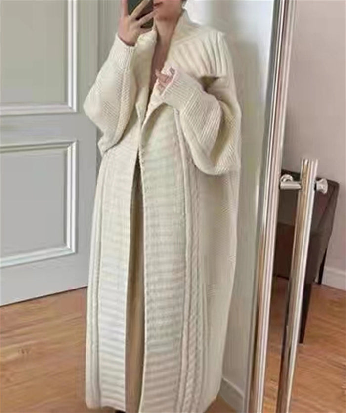 Long Knitted Cardigan Coat Women's Plus Size