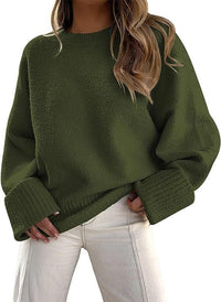 Women's Fashion Casual Round Neck Long Sleeve Plush Sweater Top