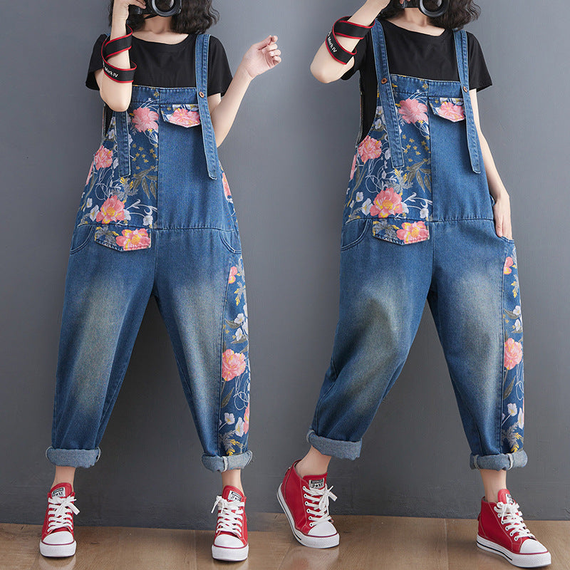 Women's Korean Version Of The New Large Size Jean Suspenders