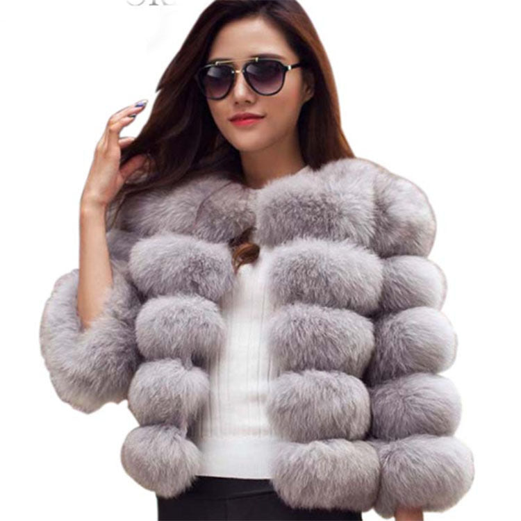 New Fur Coat Women's Fox Fur Cropped Slim Fit