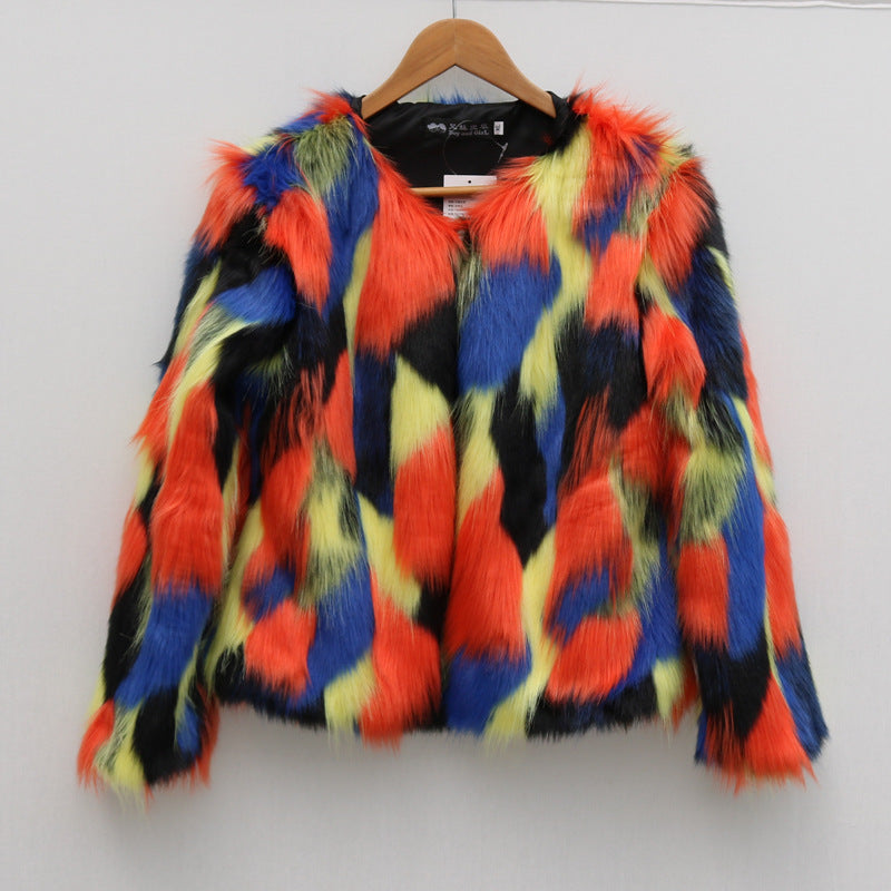 Ladies Fashion New Faux Fox Fur Jacket